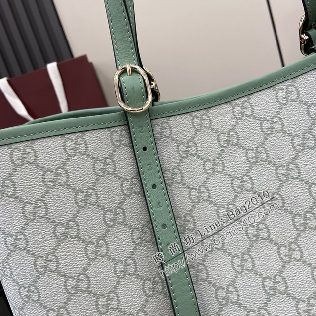 Gucci專櫃古馳最新款購物袋GG圖案條紋織大號肩背包 jh2624型號：815213